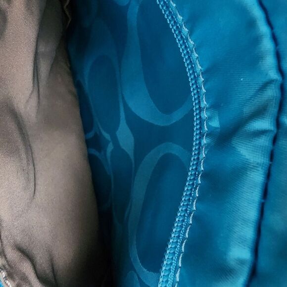 Coach Signature Fabric turquoise nylon Adjustable Crossbody File Bag - Picture 10 of 13